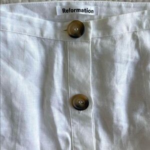 Reformation Linen Midi Skirt